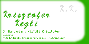 krisztofer kegli business card